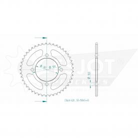 ESJOT Sprocket steel 45 Z silver