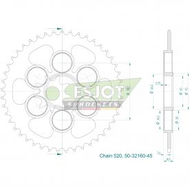 ESJOT Kettenrad Stahl 45 Z silber Ducati