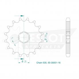 ESJOT pignon 16 Z