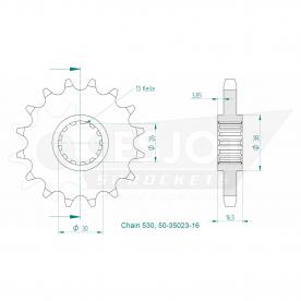 ESJOT Front sprocket 16 Z