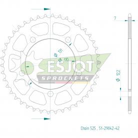 ESJOT  Alu-pignon de chaîne 42 Z