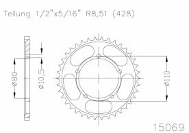 ESJOT Sprocket steel 42 Z