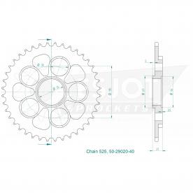 ESJOT Sprocket steel 40 Z silver Ducati