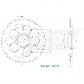 ESJOT Sprocket steel 41 Z silver Ducati