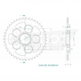ESJOT pignon de chaîne 43 Z
