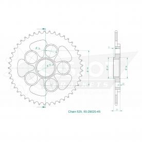 ESJOT pignon de chaîne 45 Z