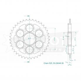 ESJOT Sprocket steel 39 Z