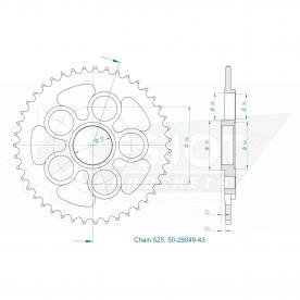 ESJOT pignon de chaîne 43 Z
