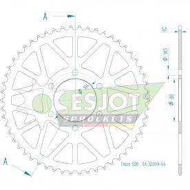 ESJOT Kettenrad Stahl 54 Z