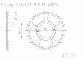 ESJOT Sprocket steel 46 Z