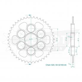 ESJOT pignon de chaîne 44 Z