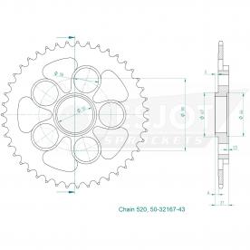 ESJOT pignon de chaîne 43 Z