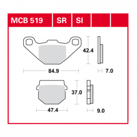 TRW plaquette de frein à disque MCB519