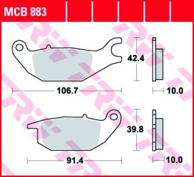 TRW Scheibenbremsbelag MCB883