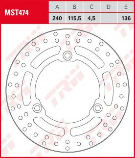 TRW Bremsscheibe starr MST474