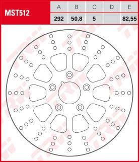TRW Bremsscheibe starr MST512