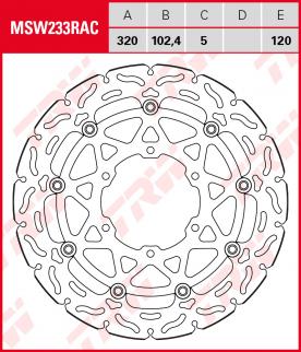 TRW RACING Bremsscheibe MSW233RAC