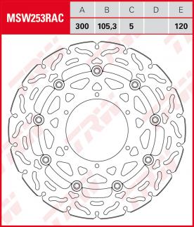 TRW RACING Bremssch. schwim. MSW253RAC