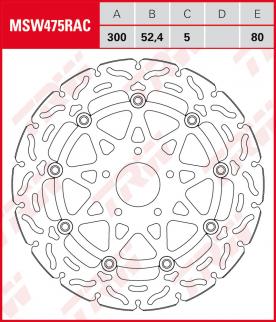 TRW RACING Bremssch. schwim. MSW475RAC