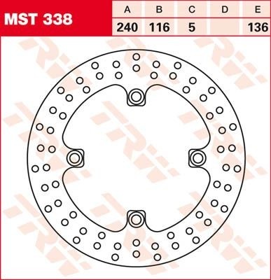 TRW disques de frein fixe MST338