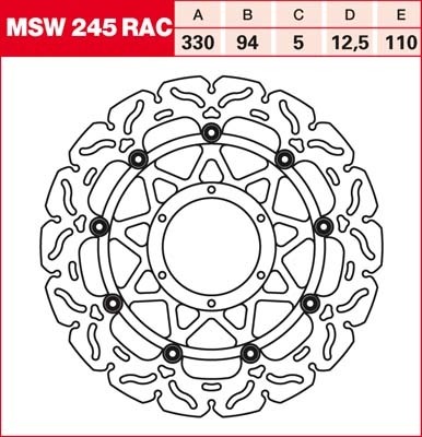 TRW RACING Bremsscheibe schwimmend MSW245RAC