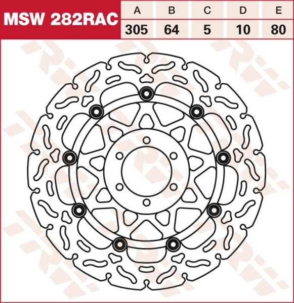 TRW RACING Bremsscheibe schwimmend MSW282RAC
