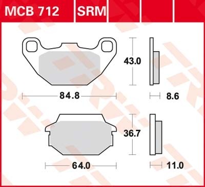 TRW plaquette de frein à disque MCB712SRM