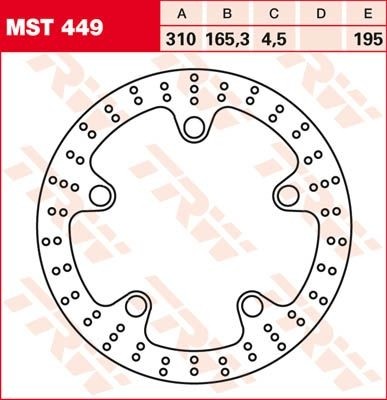 TRW disques de frein fixe MST449