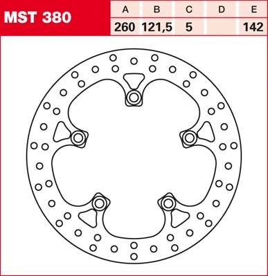 TRW disques de frein fixe MST380
