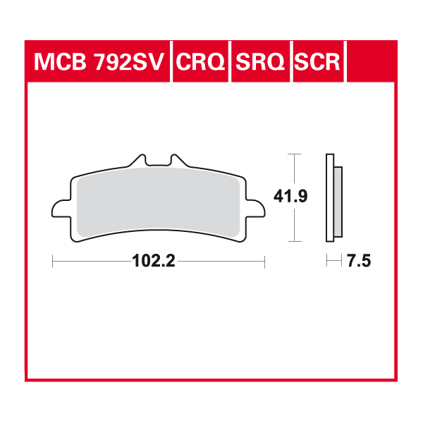 TRW plaquette de frein à disque MCB792SV