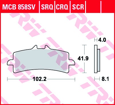 TRW disc brake pads MCB858SV