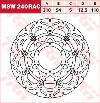 TRW RACING Bremsscheibe schwimmend MSW240RAC