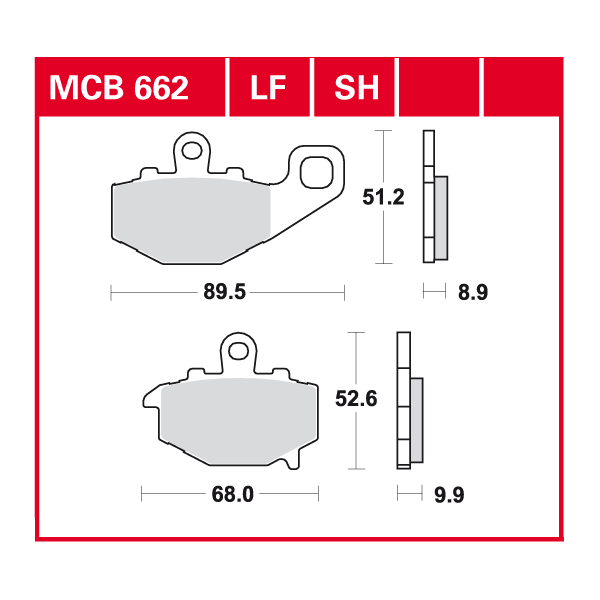 TRW disc brake pads MCB662