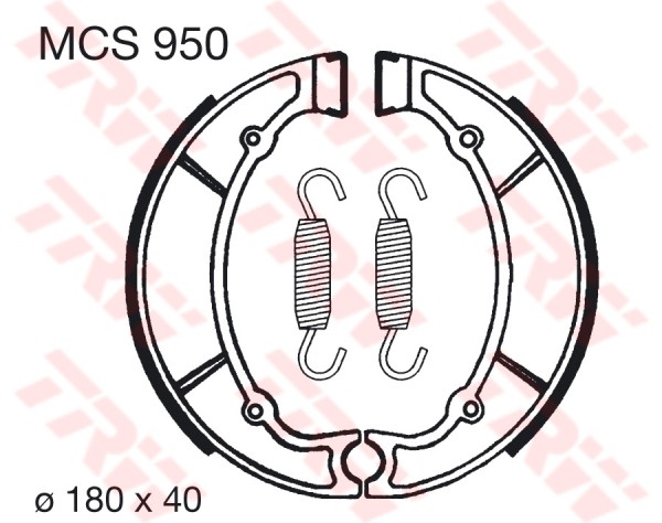 TRW mâchoires de frein MCS950
