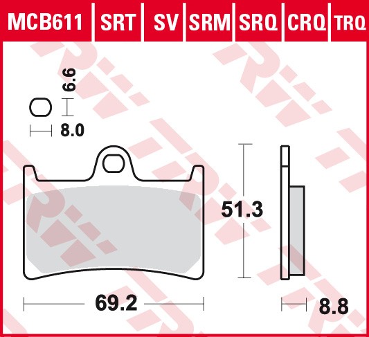 TRW disc brake pads MCB611CRQ