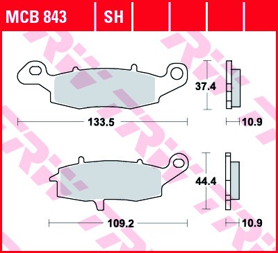 TRW disc brake pads MCB843SH
