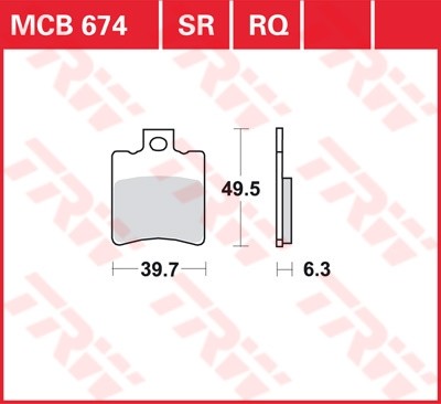 TRW plaquette de frein à disque MCB674