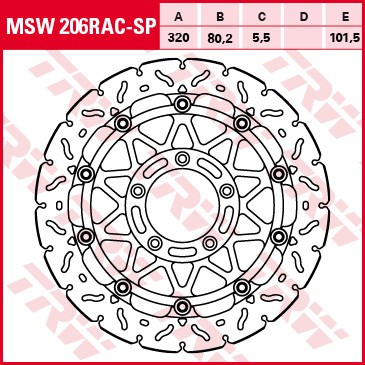 TRW RACING brake disc without ABE MSW206RACSP
