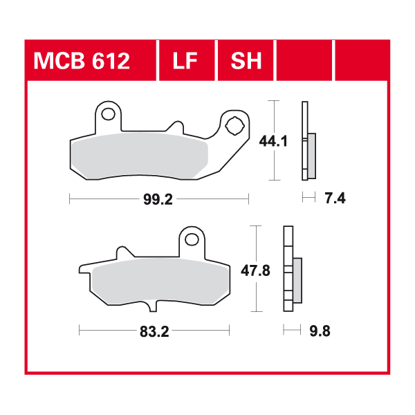 TRW disc brake pads MCB612SH