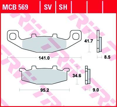 TRW disc brake pads MCB569SH