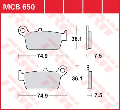 TRW plaquette de frein à disque MCB650