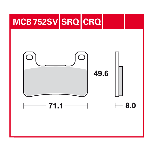 TRW disc brake pads MCB752SRQ