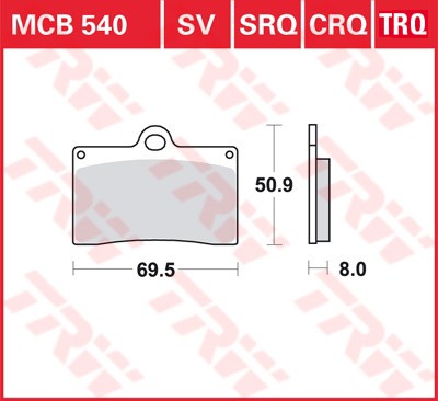 TRW plaquette de frein à disque MCB540SRQ