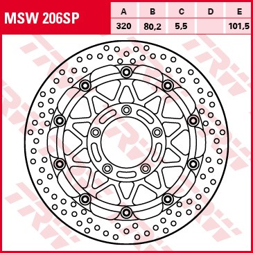 TRW RACING brake disc without ABE MSW206SP