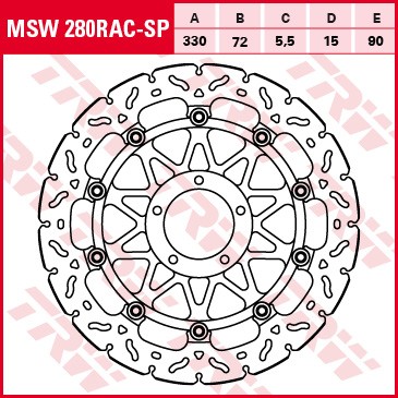 TRW RACING brake disc without ABE MSW280RACSP