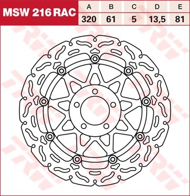 TRW RACING disques de frein flottant MSW216RAC
