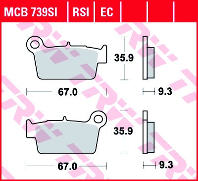 TRW disc brake pads MCB739SI
