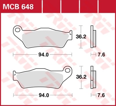 TRW disc brake pads MCB648SV