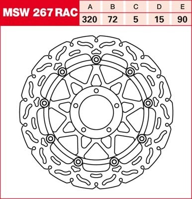 TRW RACING brake disc floating MSW267RAC