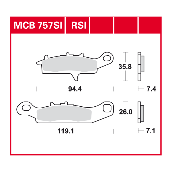 TRW plaquette de frein à disque MCB757RSI